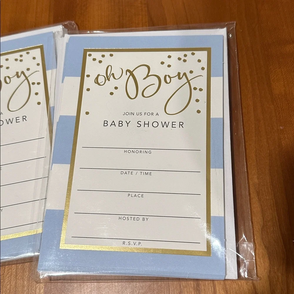 NEW 30 Hallmark Boy Baby Shower invite cards with envelopes Oh Boy